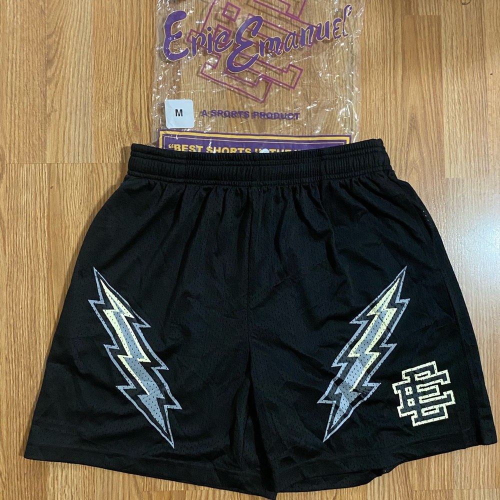 New Med Eric Emmanuel Black Bolt Shorts